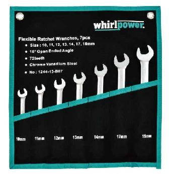 Набір ключів трещіточних 10-19мм 7од. Whirlpower 1244-13-B07, фото 1