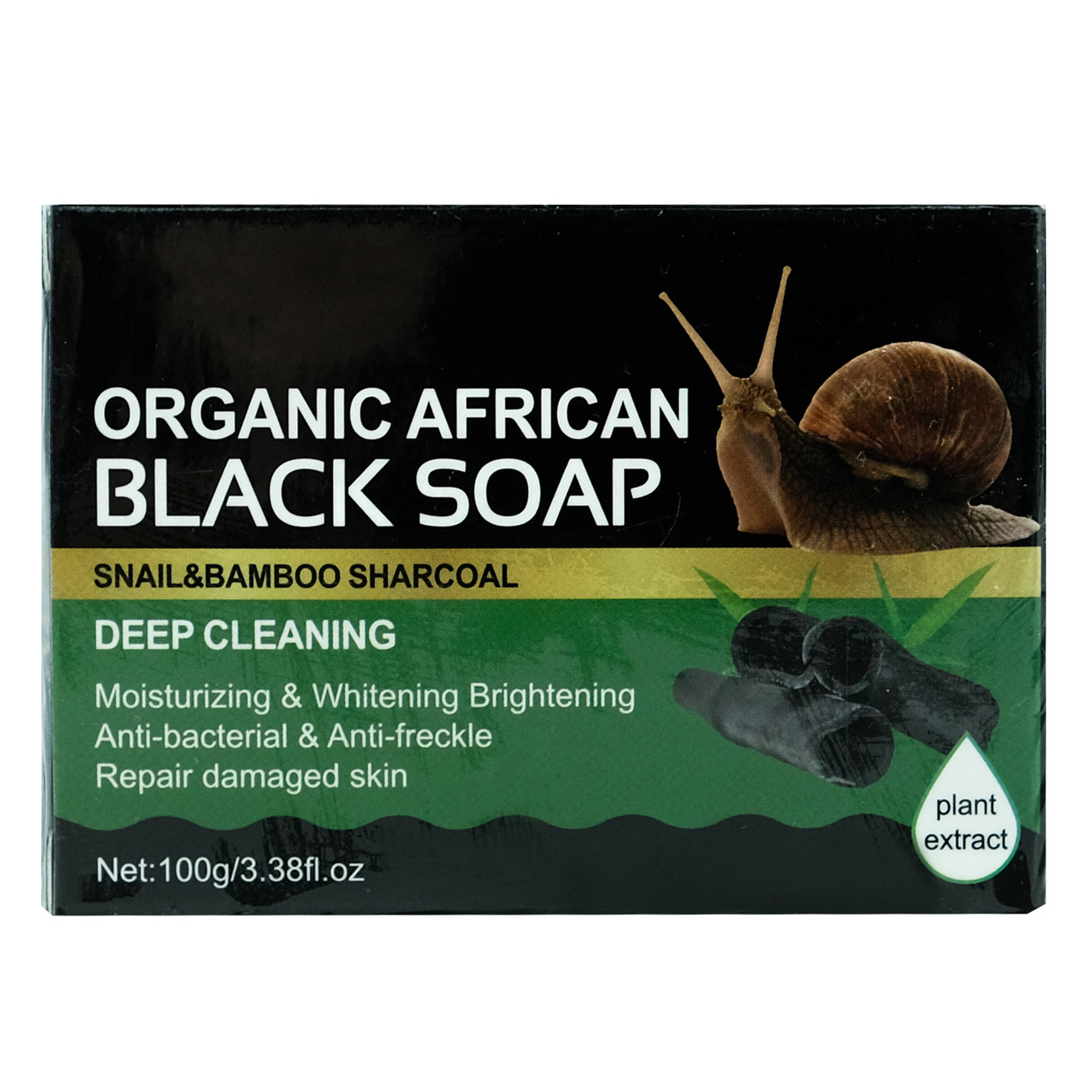 Мыло ручной работы Wokali Organic African Black Soap с муцином улитки и бамбуковым углем 100 г - фото 5 - id-p1795835349