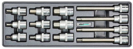 Набір головок зі вставкою Hex 5-19мм 1/2" Whirlpower AN-SK51, фото 1