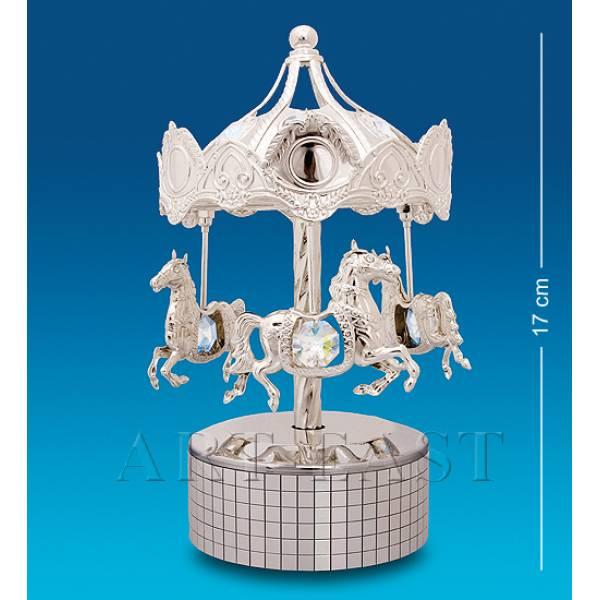 AR-1311/ 1 Муз. фігурка ''Карусель'' срібна з коль.кр. (Юніон), фото 1