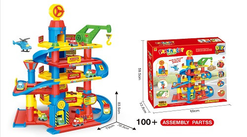 Дитяча іграшка Гараж паркінг трек для машин 866-3 чотири поверхи (машинки вертоліт кран ліфт)