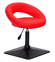 Стілець Holy 4 BK-Base шкірозамінник червоний 1007 на чорній квадратній основі, з регулюванням висоти, фото 2