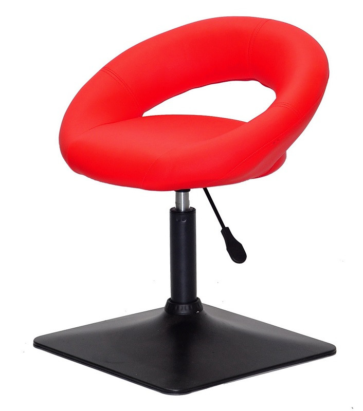 Стілець Holy 4 BK-Base шкірозамінник червоний 1007 на чорній квадратній основі, з регулюванням висоти, фото 1