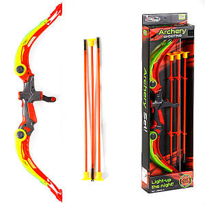 Дитячий лук зі стрілами (підсвічування, 3 стріли з присосками, висота 55см) J1802A