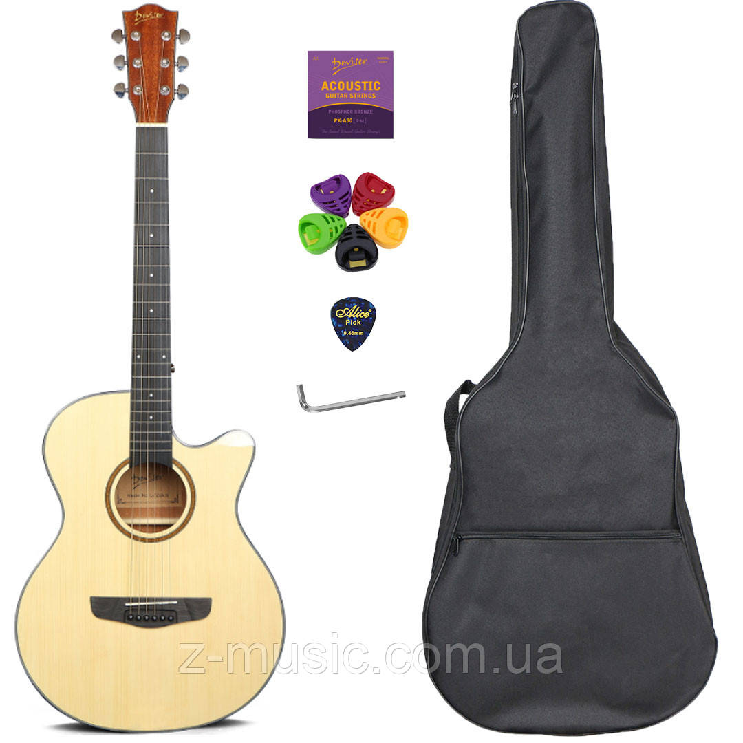 Гітара акустична Deviser L-720A (копілка, скарбничка, медіатор, ключ, струна), фото 1