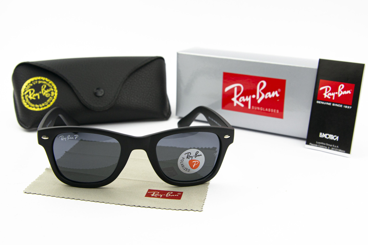 Сонцезахисні окуляри RAY BAN Wayfarer NEW поляризаційні антивідблискові UV400 (арт. N2140P) чорні матові