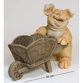 GG-4732 MB Кашпо "Свиня з тачкою" (Sealmark)