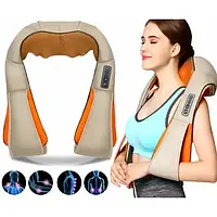 Роликовый массажер для спины шеи и плеч Massager of Neck Kneading с ИК-прогревом электрический