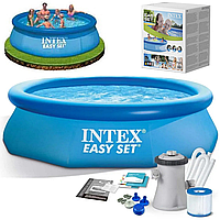 Надувной бассейн Intex Easy Set круглый наливной семейный 366х76см объем 5621 л 28132