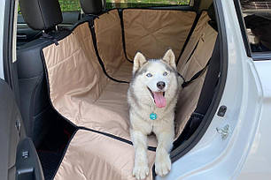 Автогамак Трансформер для Собак Happy Travel Beige з захистом дверей 120х145см