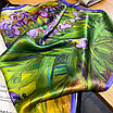 Жіночий шарф хустка шовкова натуральна Іриси 53*53 см, фото 5