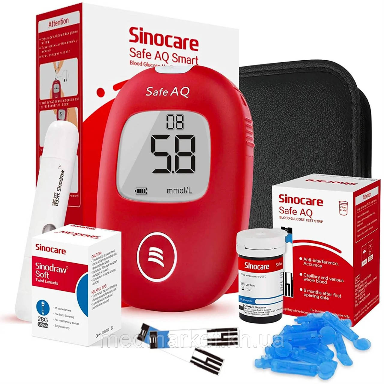 Глюкометр SINOCARE Safe AQ Smart + тест-смужки 50