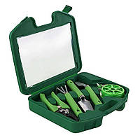 Набор инструмента садового "Гардения 5 в 1" в зеленом пластиковом кейсе / брендирование нанесение логотипа
