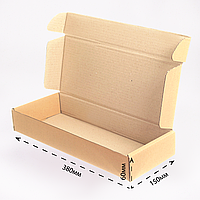Коробка для пирога, торта, рулета 380х150х60 мм бурая и других кондитерских изделий