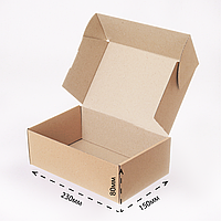 Коробка картонная самосборная для перевозки товаров, 230х150х80 мм, бурая