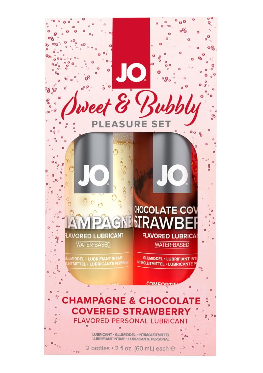 Набір лубрикантів System JO Sweet&Bubbly — Shampagne & Chocolete Covered Strawberry 2x60 мл