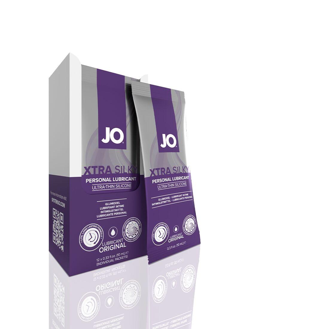 Набір лубрикантів Foil Display Box — JO Xtra Silky Silicone, 12 x 10 мл