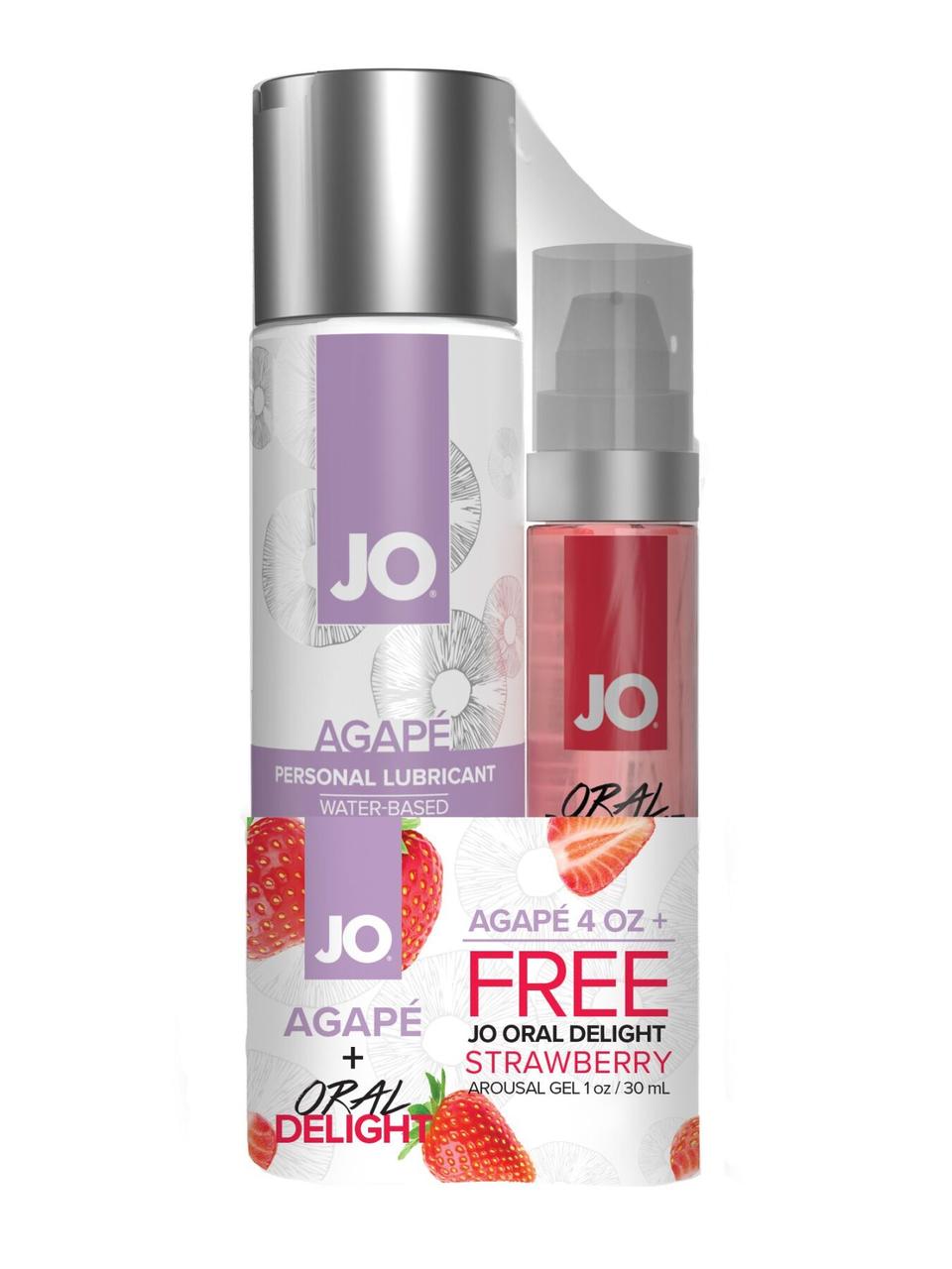 Акційний набір System JO GWP — Agape 120 мл і Oral Delight Strawberry 30 мл