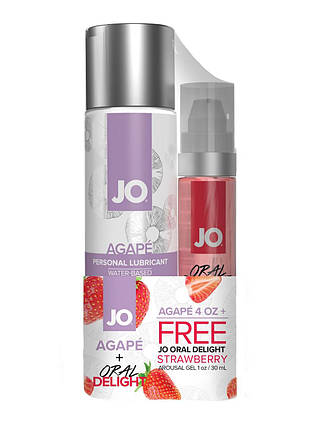 Акційний набір System JO GWP — Agape 120 мл і Oral Delight Strawberry 30 мл, фото 1