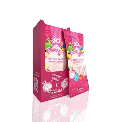 Набір лубрикантів Foil Display Box JO H2O Lubricant Cotton Candy, 12 x 10 мл, фото 1