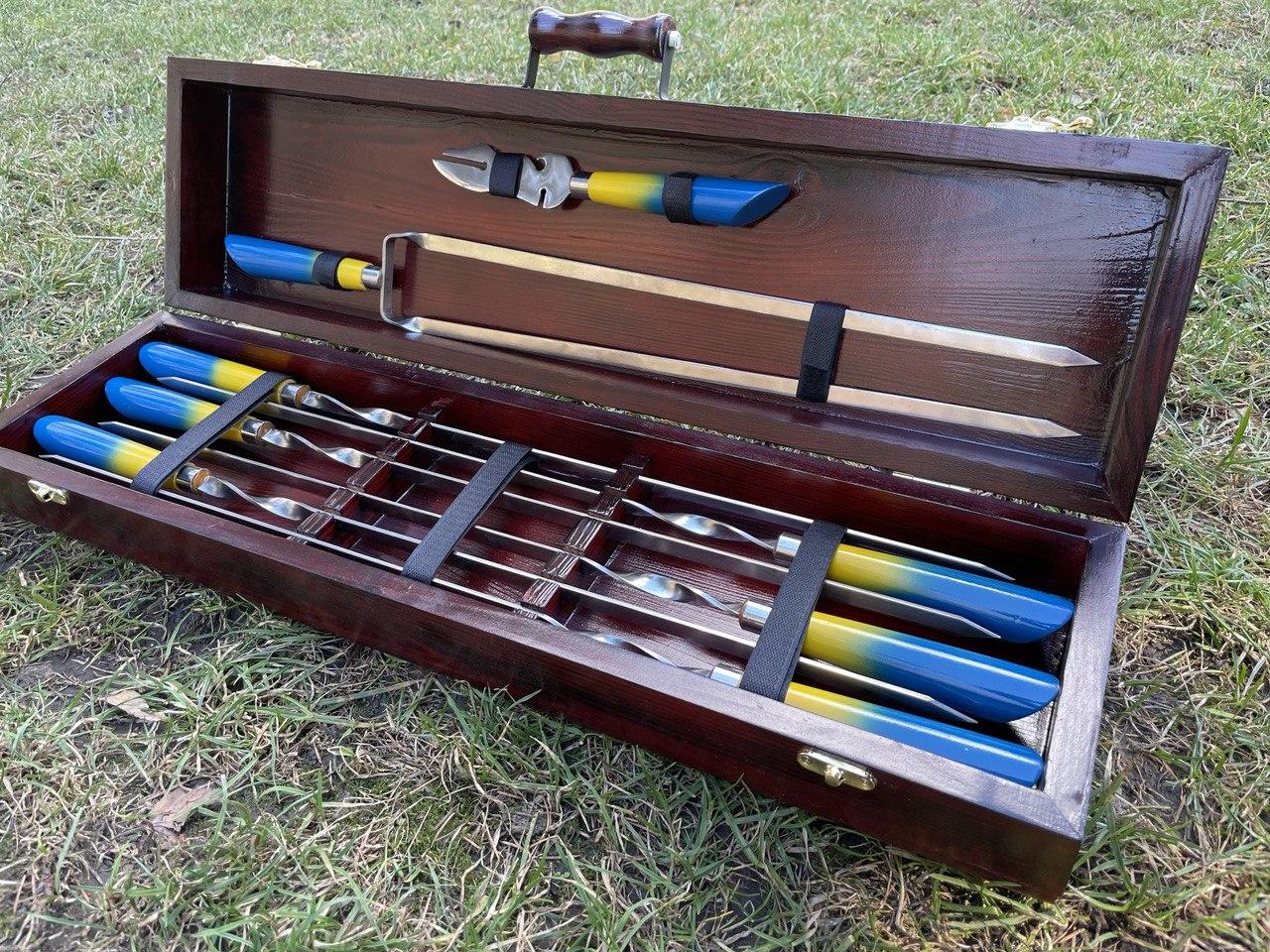 Набір шампурів у кейсі Cherry Set. Шашличний набір. Подарунок чоловікові