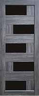 Двері міжкімнатна KDF Palmira колекція Liberti колір бук графіт скло BLK (піана)