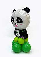 Шар фольгированный Панда надувная фигура на стойке из воздушных шаров