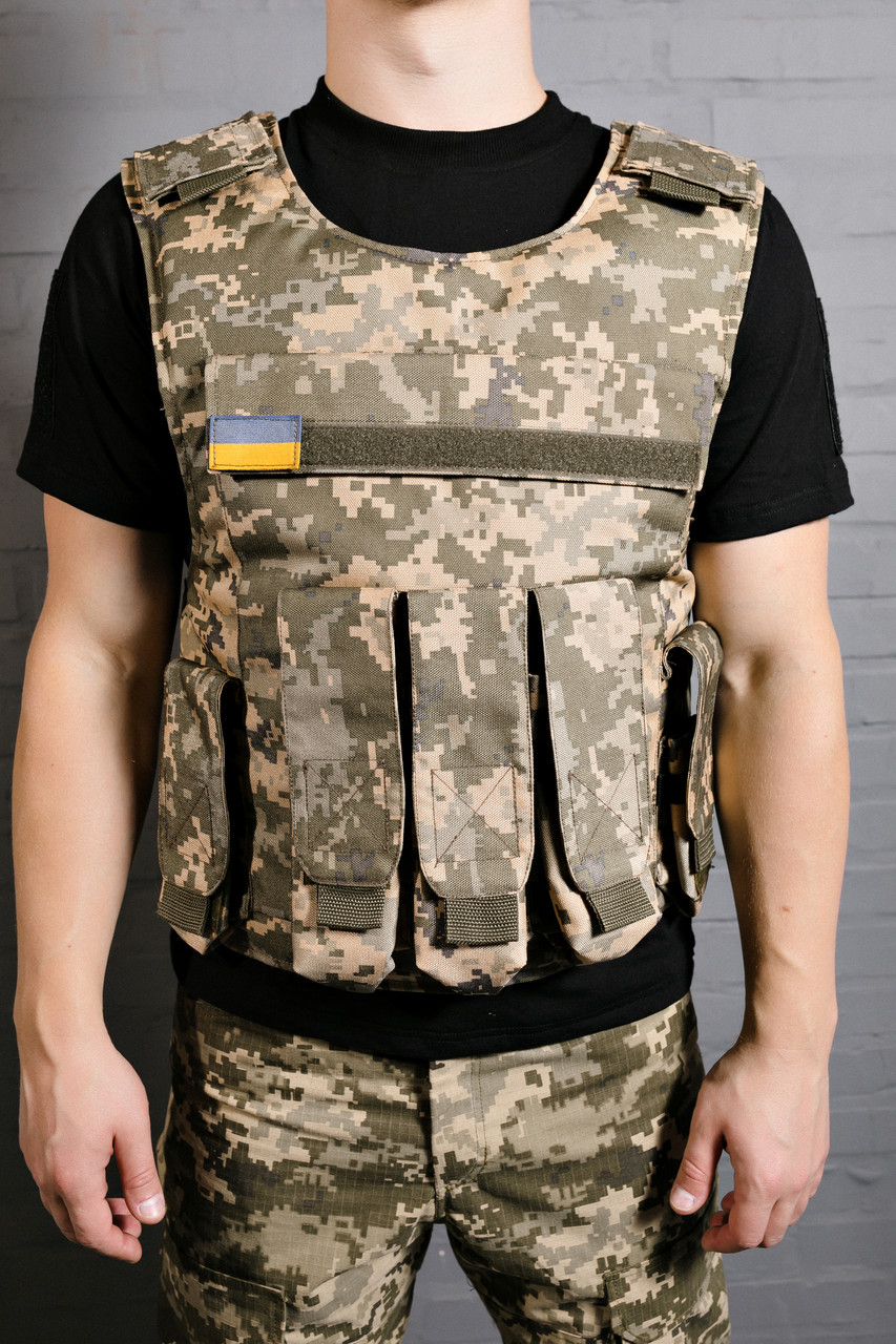 Плитоноска з розгрузкою "стандарт", піксель (кордура)
