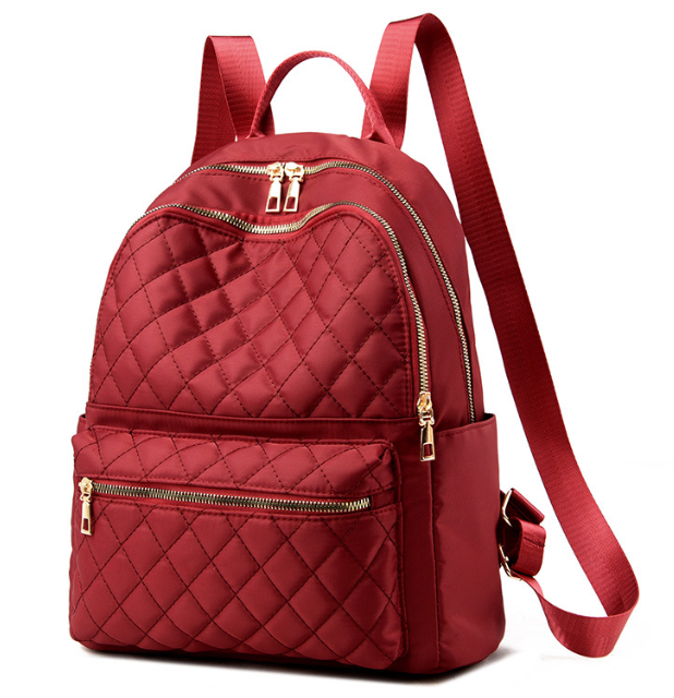 Рюкзак жіночий червоний стьобаний, фото 1