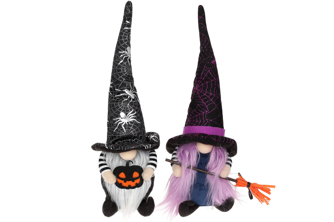 М'яка іграшка Гном і Хелловін 21*15*41 см, 2 різновиди, колір — чорно-бузковий (877-255)