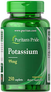 Калій глюконат Puritan’s Pride Potassium Gluconate 99 мг 250 таб.