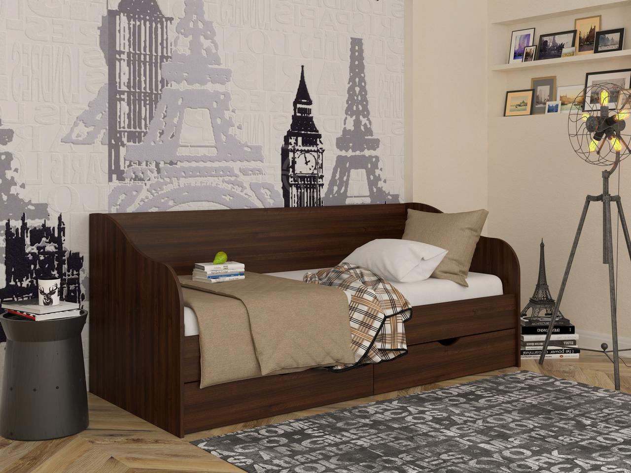 Ліжко односпальне підліткове Комфорт (80*190), (80*200), (90*190). (90*200) см, фото 1