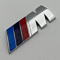 Эмблема (логотип) M Power BMW (БМВ) Шильдик наклейка 45 мм 15 мм хром металл