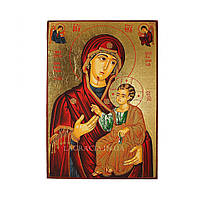 Иверская икона Божьей Матери ручная роспись на холсте 12 Х 18 см