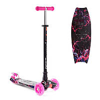 Самокат MAXI "Best Scooter" пластмасовий, 4 колеса PU, світло, трубка керма алюмінієва, d=12см, в кор. (779-2019), фото 6