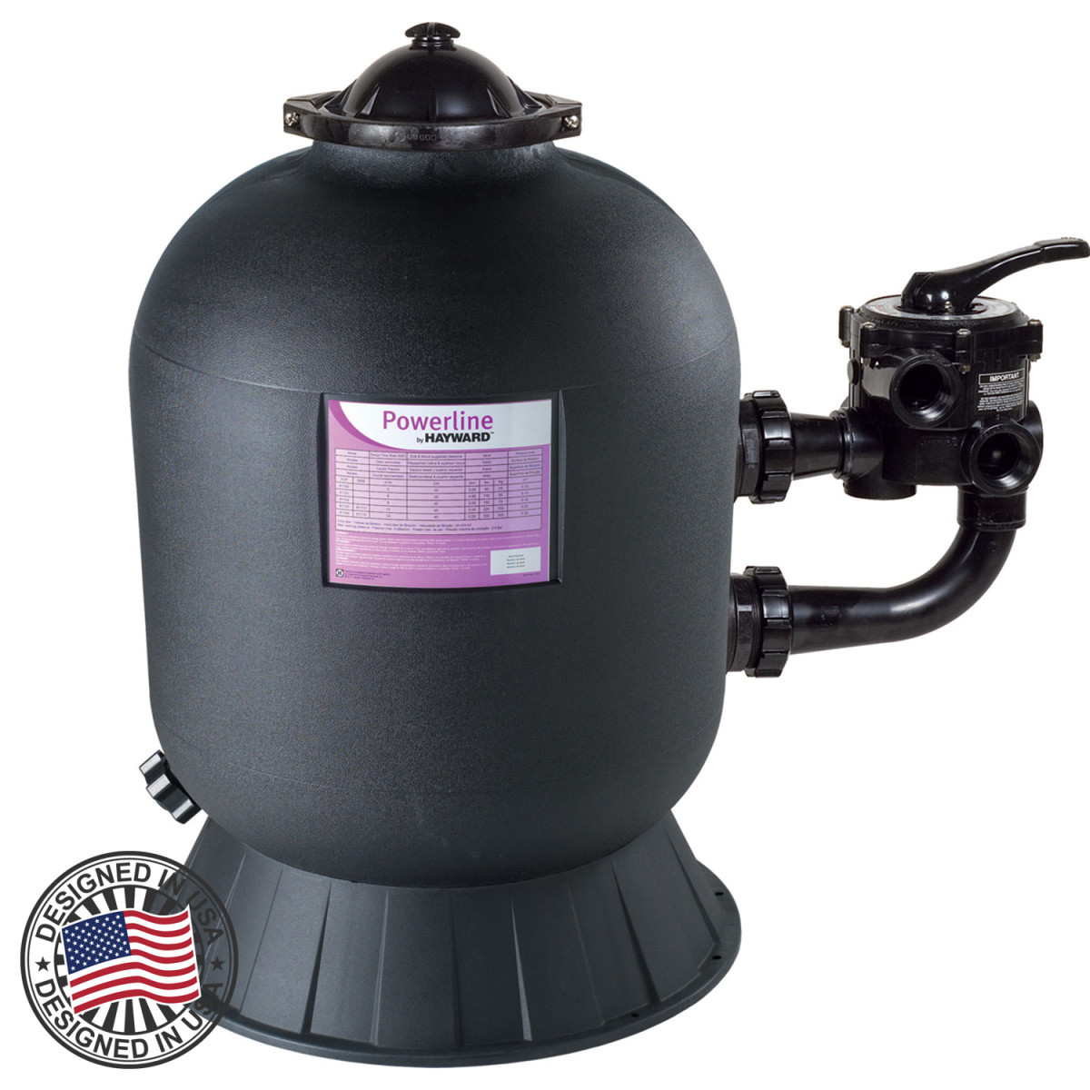 Фільтр для басейну Hayward PowerLine 81114 (D611) з боковим клапаном, продуктивність - 14,0 м3/год