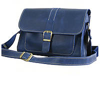Женская сумочка через плечо GS кожаная синяя