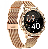 Самые красивые многофункциональные женские умные часы золотого цвета для андроид и айфона