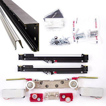 Комплект: Прихована розсувна система Terno Scorrevoli Magic2 до 80 кг + профіль 1100мм Чорний матовий