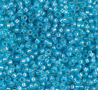 Бисер Miyuki Round Rocailles 11/0.Inside Silver Lined Dyed Aqua Blue (RR-647). Цена за 5 грамм