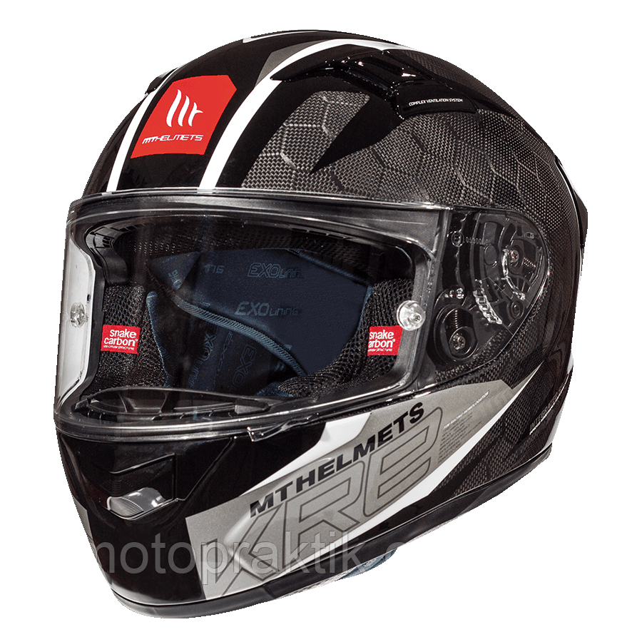 MT KRE SV Snake Carbon 2.0 Grey, XS Мотошолом інтеграл з окулярами