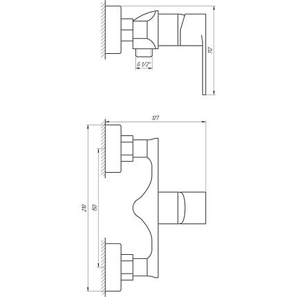 Змішувач для душу Globus Lux Ontario GLO-0105N, фото 3