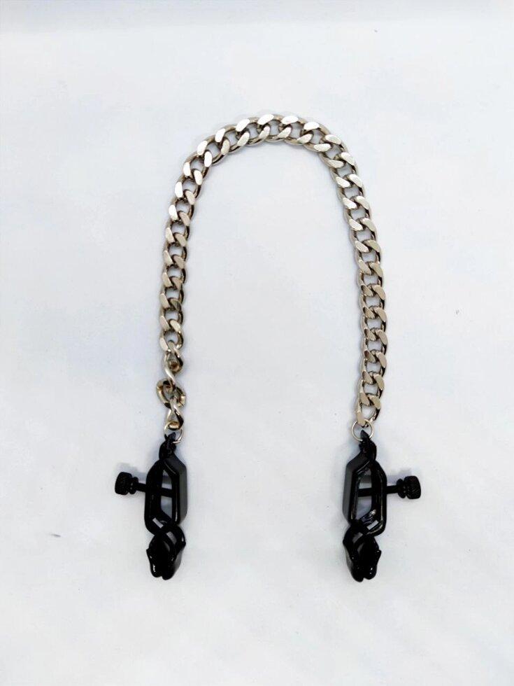 Затискачі для фетиш -сосків DS Iron L Silver/Black 81.3 G.