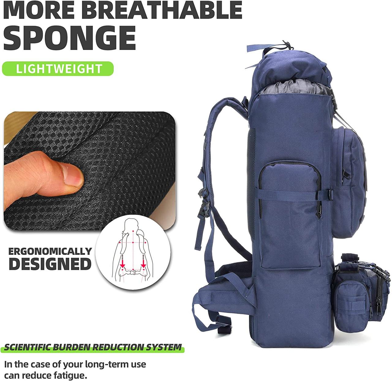 Blue King sGuard 100L Camping Hiking Backpack Molle Rucksack