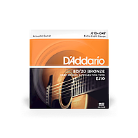 Струни для акустичної гітари D'ADDARIO EJ10 80/20 (10-47)