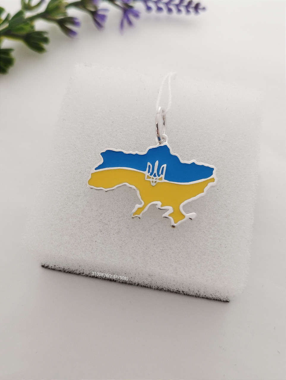 Срібний кулон карта України, патріотичні прикраси патріотичний кулон