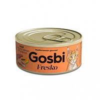 Влажный корм для котов Gosbi Fresko Cat Adult Tuna Salmon & Papaya 70 г c тунцом и лососем