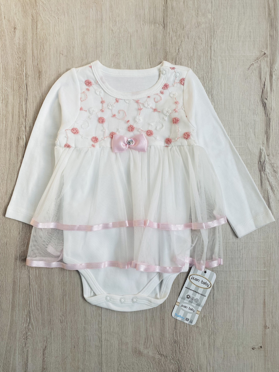 Сукня боді для дівчинки Puan Beby 5802 80 см Білий