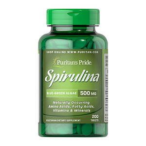 Спіруліна Puritan's Pride Spirulina 500 мг 200 таб.