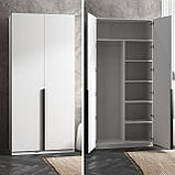 Шафа для одягу на 2 двері зі штангою та полицями, з чорними ручками M-27, фото 3